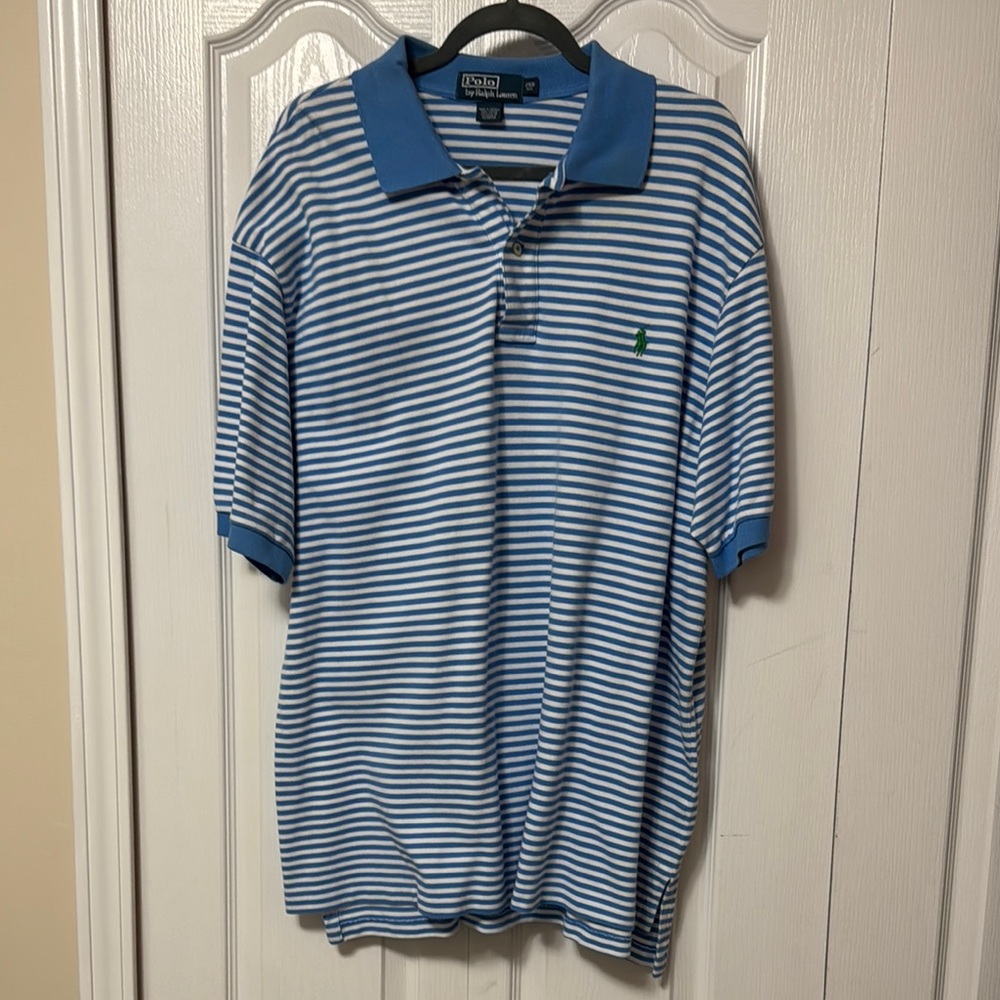 Polo by Ralph Lauren Blue and White Striped Polo Shirt